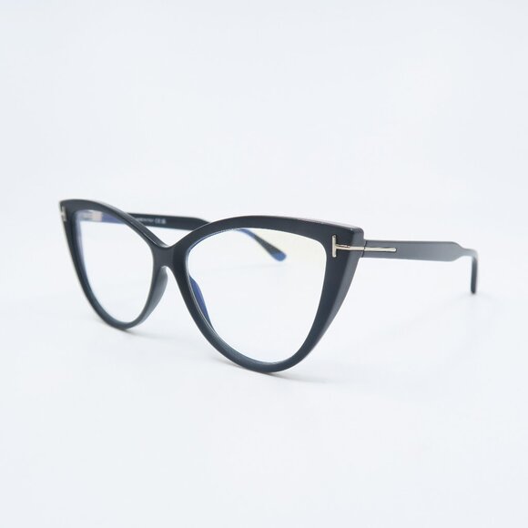 Tom Ford TF 5843-B 005 56mm Black Cat Eye, New Women's Eyeglasses. - Picture 3 of 8